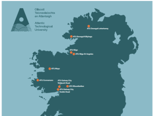 Map of ATU Campuses Digital West 2024