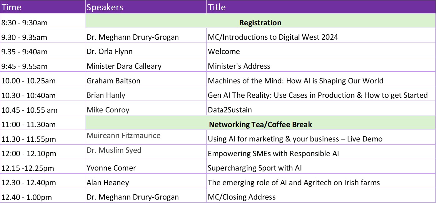 Digital West Schedule 2024